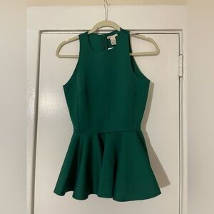 H&M Green Peplum Top Size Small NWT